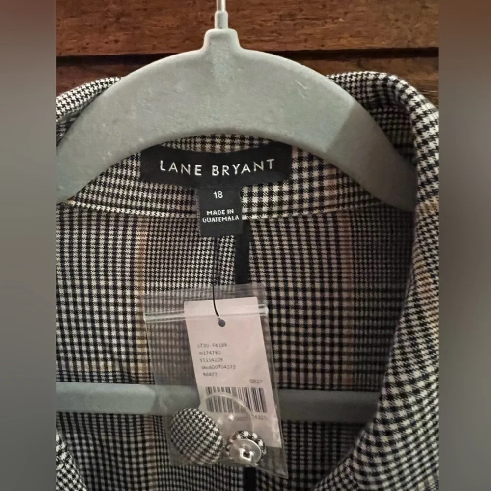 Lane Bryant Double Breasted Plaid Blazer in Bastille Plaid Sz 18 NWT Office Wear